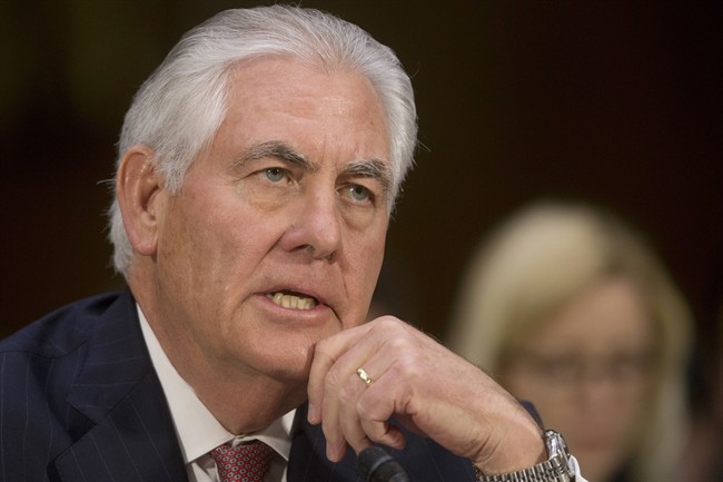 U.S. Secretary of State Rex Tillerson arrives in Ottawa on Dec. 19.