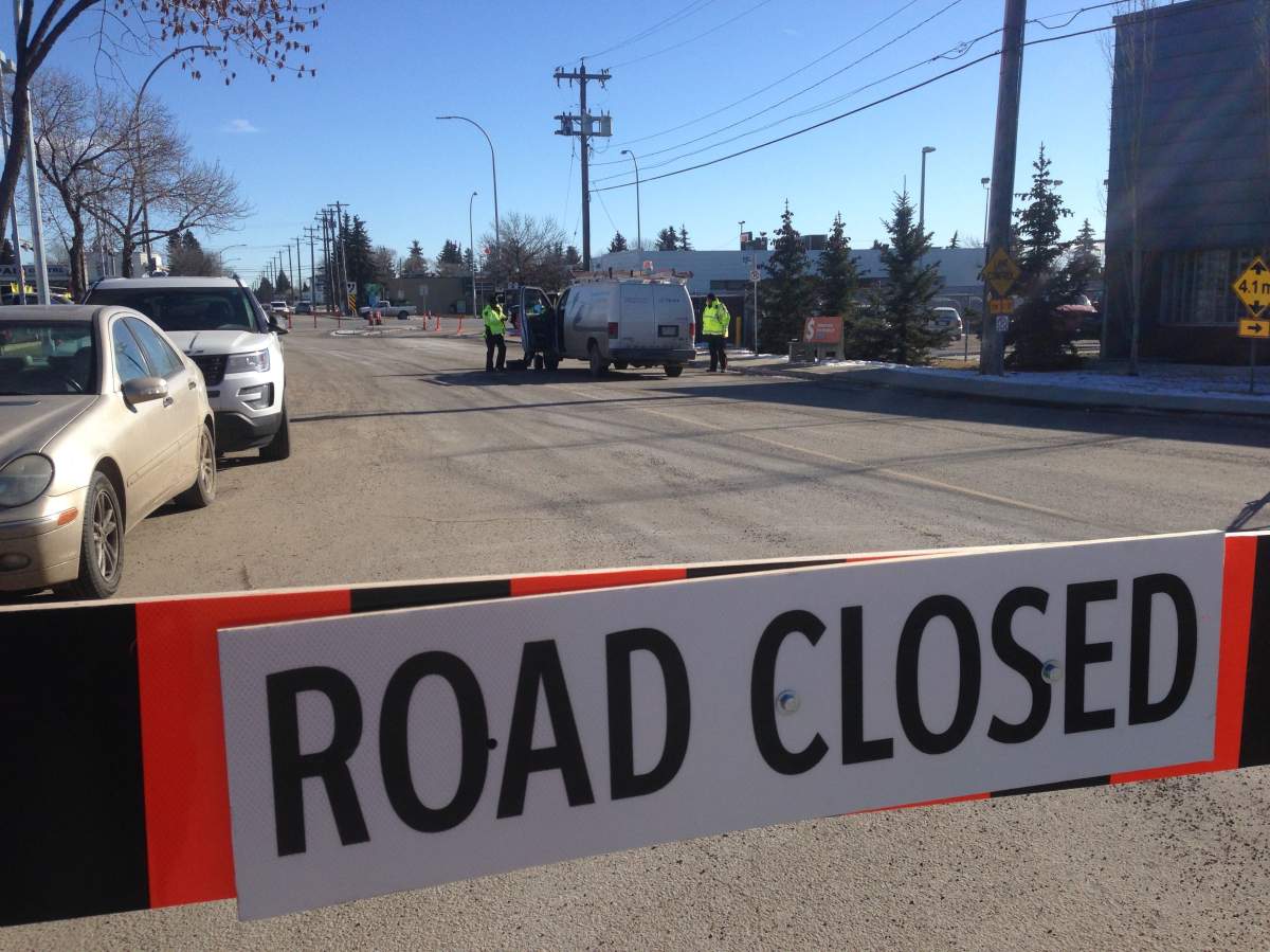 Police investigate after a pedestrian was struck by a vehicle in northwest Edmonton, March 3, 2017.