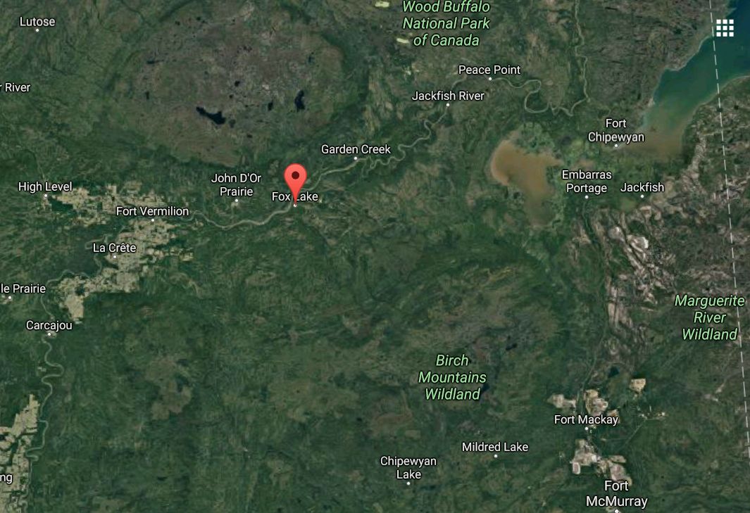 The small community of Fox Lake is located in northern Alberta. 