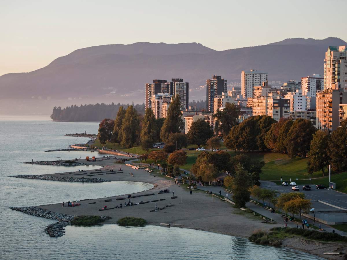 A scenic view at twilight of Sunset Beach on the West End’s waterfront, English Bay, Vancouver, B.C., September 30, 2015.