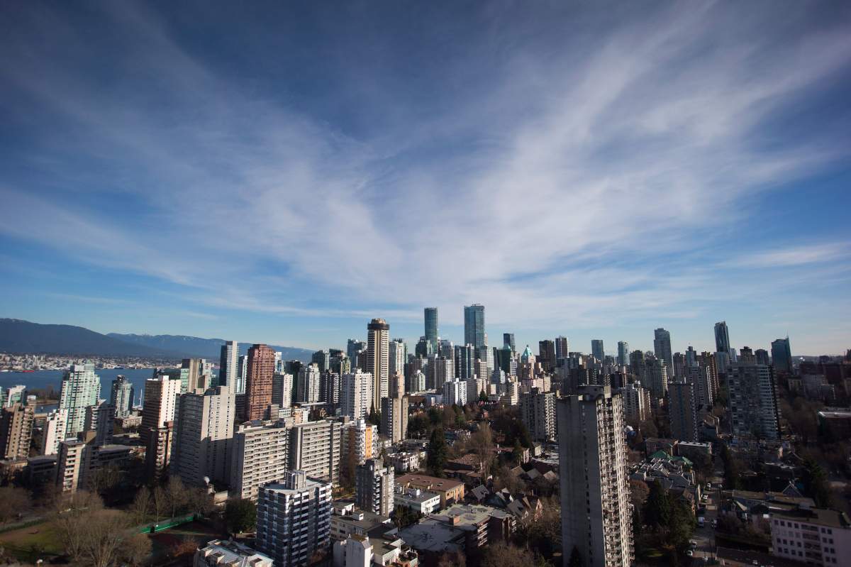 Condos and apartment buildings are seen in downtown Vancouver, B.C., on Thursday February 2, 2017.