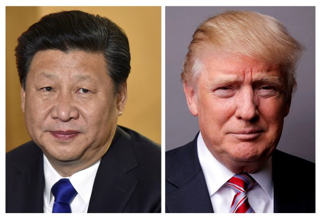A combination of file photos showing Chinese President Xi Jinping at London's Heathrow Airport, October 19, 2015 and U.S. President Donald Trump posing for a photo in New York City, U.S., May 17, 2016.