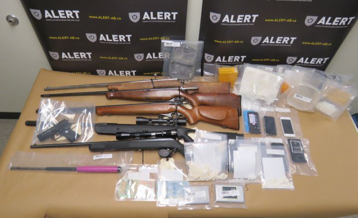 A March 17, 2017 seizure from a Fort Macleod home netted various types of drugs and firearms.