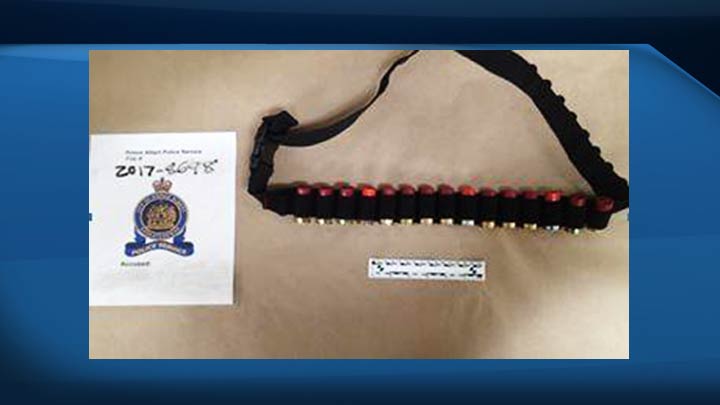 The Prince Albert Police Service says a driver was stopped with ammunition strapped to his chest last week.