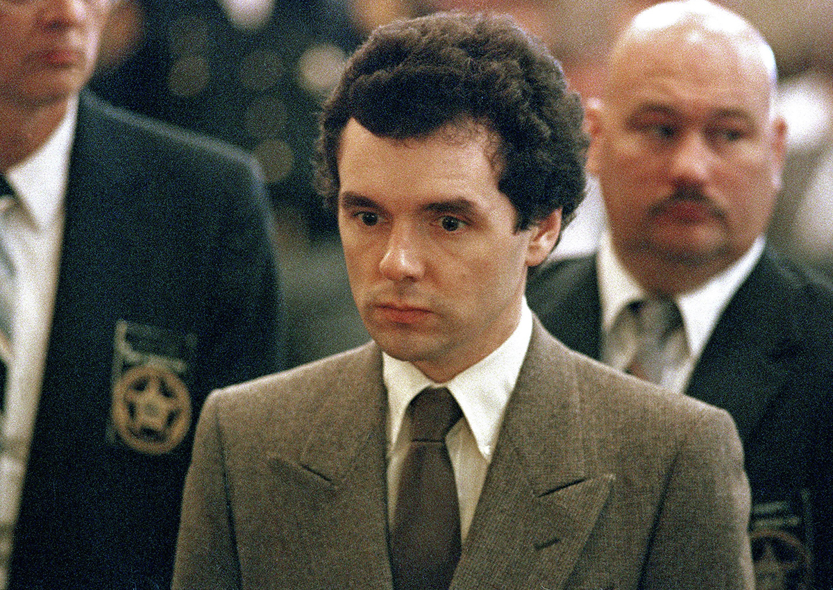 In this September 1987 file photo, serial killer Donald Harvey stands before a judge during sentencing in Cincinnati. 