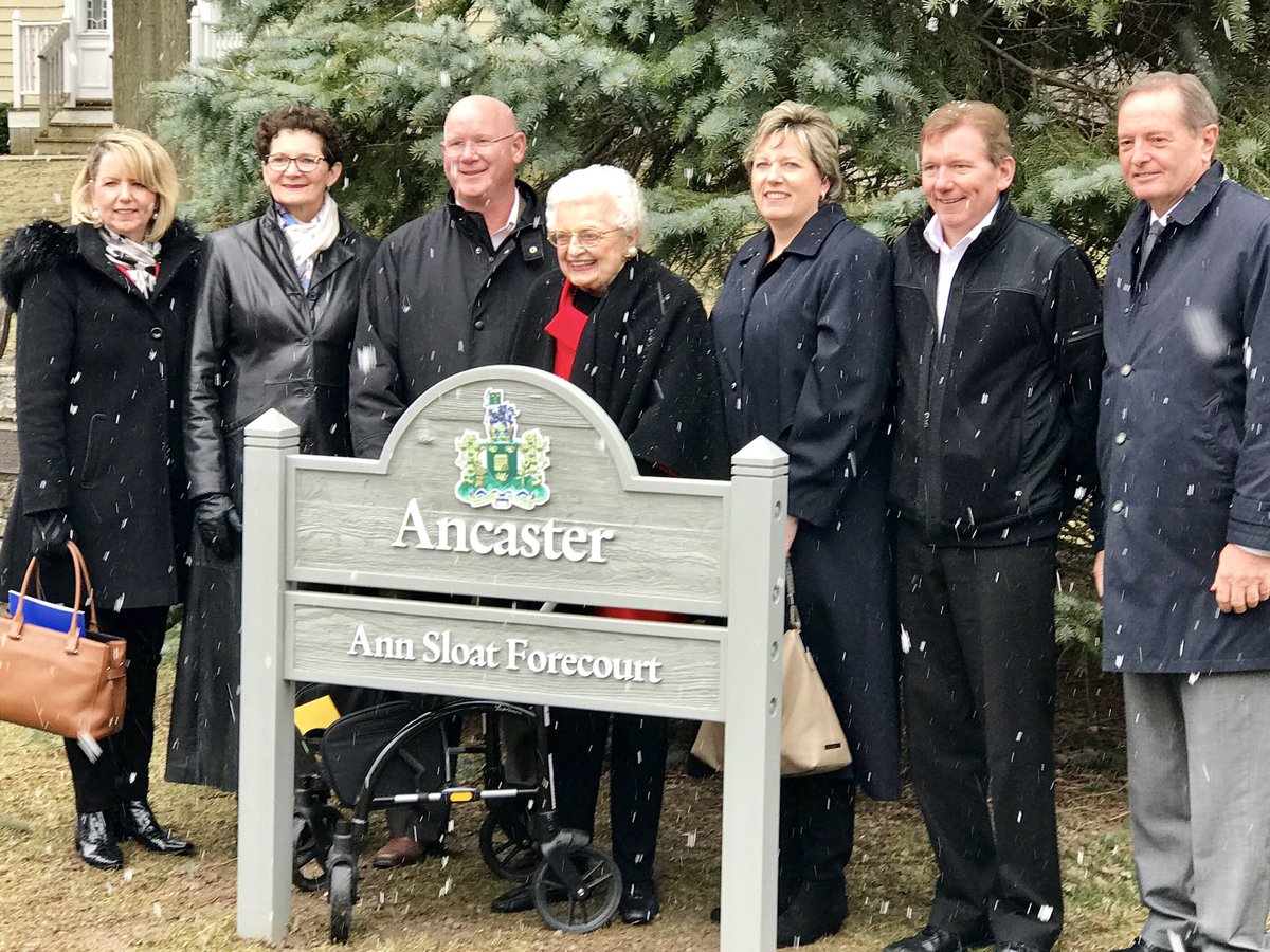 Ann Sloat, 88, was honoured at Ancaster Old Town Hall.