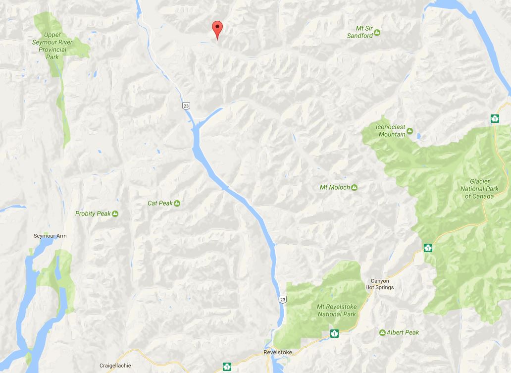 RCMP say the incident happened Monday afternoon in the Gold Stream area, about 100 kilometres north of Revelstoke. 