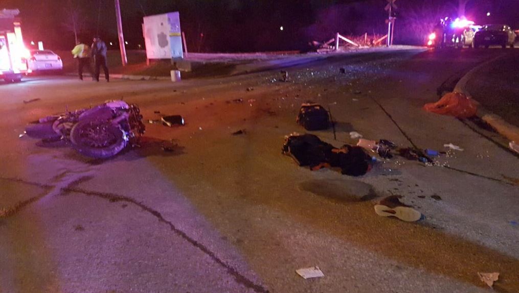 A motorcyclist has been taken to a Toronto hospital in critical condition after a crash in downtown Brampton Friday evening.