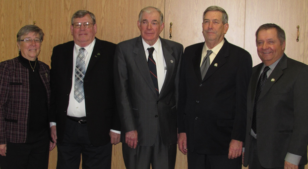 Deputy Mayor Jim Hayter is pictured second from the right. Hayter died in a collision Thursday afternoon.