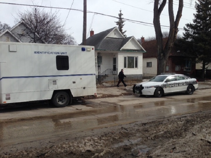 Police officers are on scene at a home in the 300 block of Burrows Avenue.
