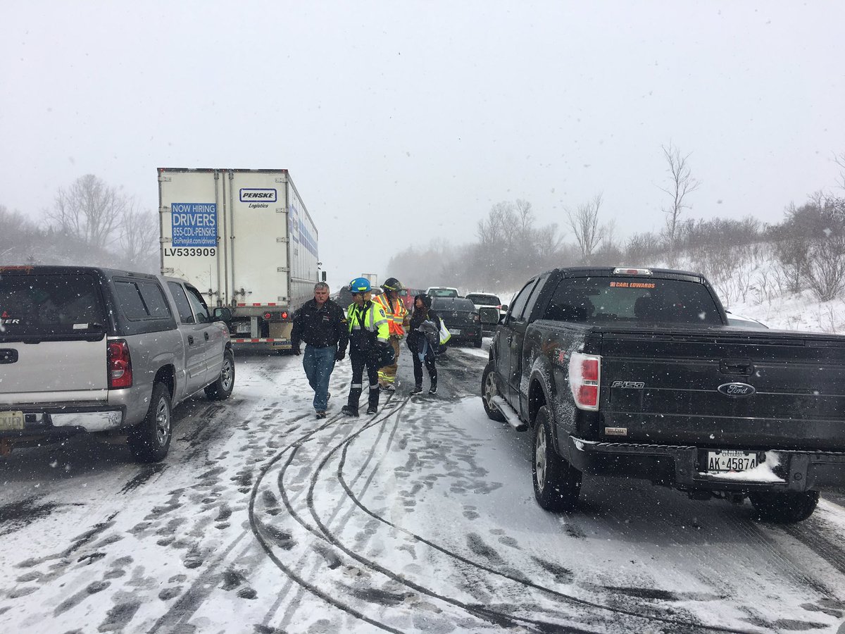 OPP respond to multi-vehicle crash on Hwy 401 at Wonderland Rd on Friday, March 3, 2017.