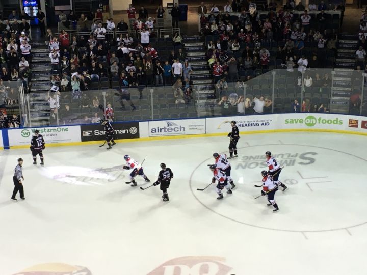 The Hurricanes celebrate after forward Ryan Bowen gives the team a 1-0 lead in the first period. 