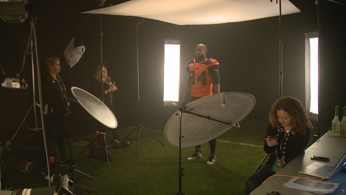 BC Lions Emmanuel Arceneaux seen here in a CFL promo shoot during CFL Week. 