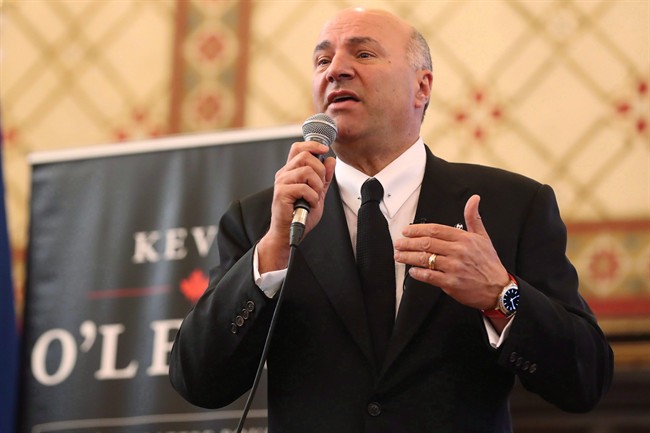Conservative leadership candidate Kevin O'Leary speaks at Queen's University, in Kingston, Ont., on March 16, 2017. 