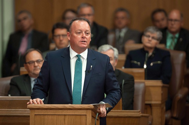 Saskatchewan Finance Minister Kevin Doherty delivers his budget speech during budget day at the Legislative Building in Regina on Wednesday June 1, 2016. Labour strife and a ballooning deficit will be front and centre during the Saskatchewan legislature's spring sitting which starts on Monday, March 6, 2017.