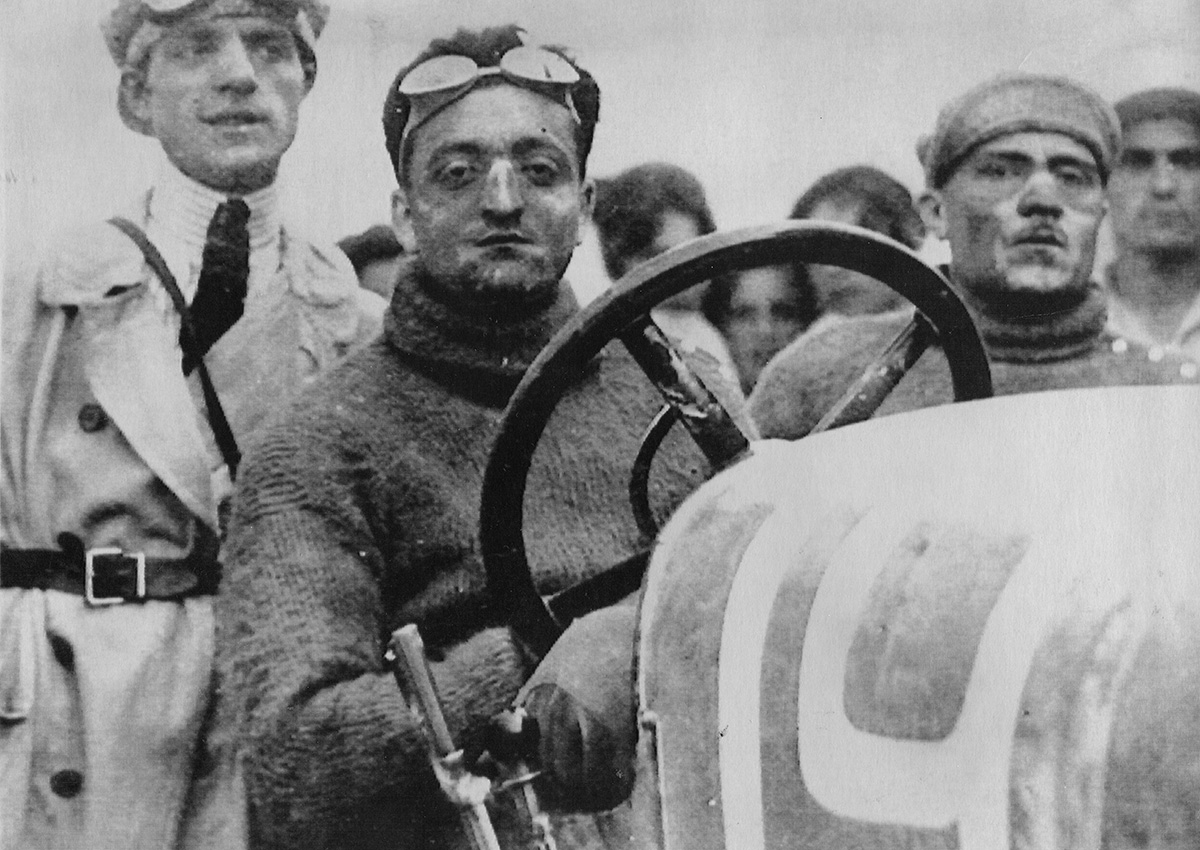 In this 1921 file photo, Enzo Ferrari is pictured in an Alfa Romeo ES, at the Mugello Circuit in Tuscany, Italy. 
