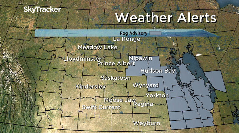 A fog advisory has been issued for parts of Saskatchewan for near zero visibility expected.