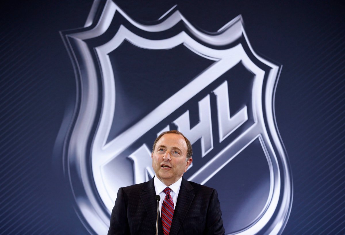 NHL Commissioner Gary Bettman speaks during a news conference Wednesday, June 22, 2016, in Las Vegas. 