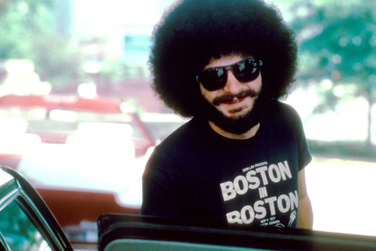 Drummer Sib Hashian of the band BOSTON poses for a photo in 1977 in Las Vegas, Nevada.