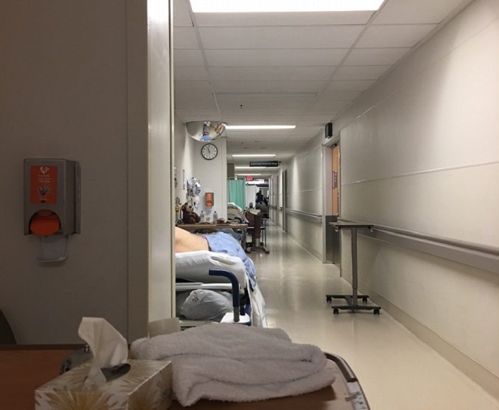 The hallway in Surrey Memorial Hospital where Karen Sidhu stayed for three days.