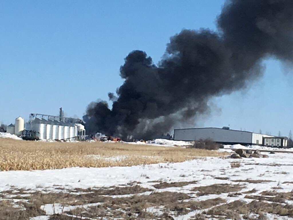 Thick black smoke could be seen billowing from the building.