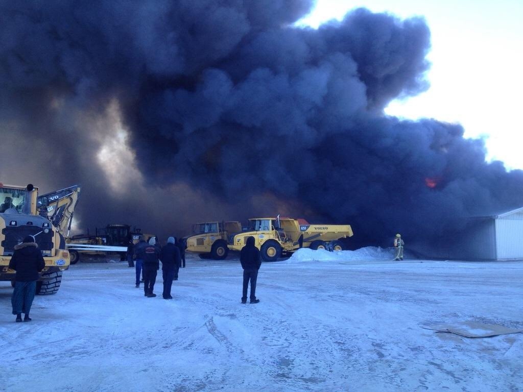 A fire destroyed a building at a Hutterite Colony northeast of Winnipeg Thursday.