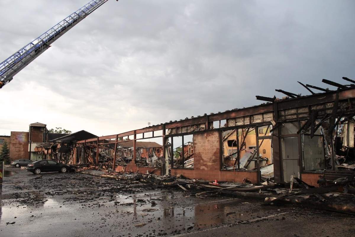 The plaza the day after the fire.