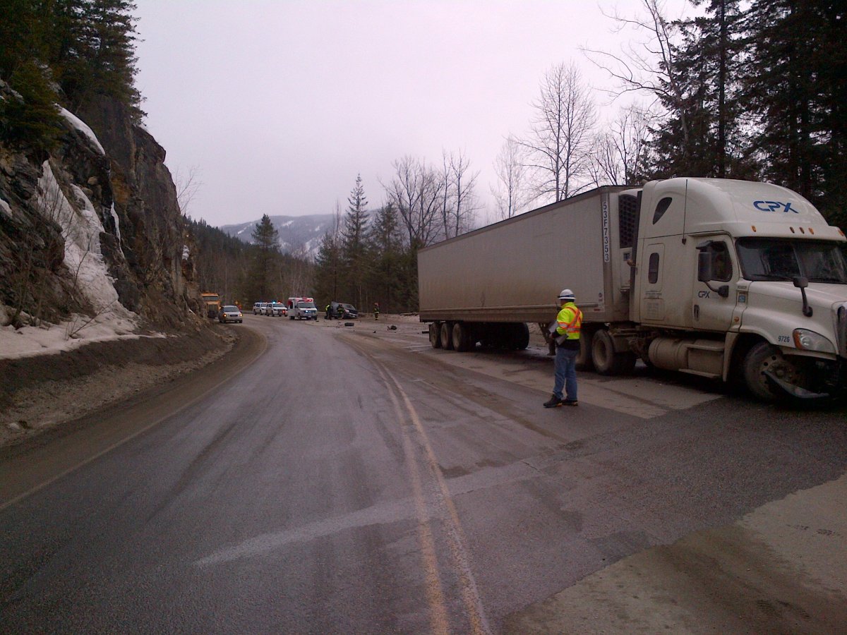 Head-on crash closed Highway 1 near Revelstoke Thursday afternoon. 