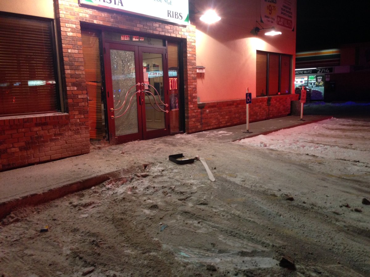 An ATM was stolen during a break and enter at Capital Pizza (144 Avenue and 76 Street) in north Edmonton early Wednesday morning. March 8, 2017.