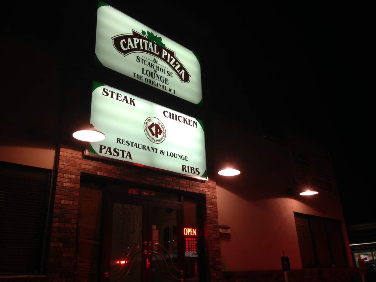 An ATM was stolen during a break and enter at Capital Pizza (144 Avenue and 76 Street) in north Edmonton early Wednesday morning. March 8, 2017.