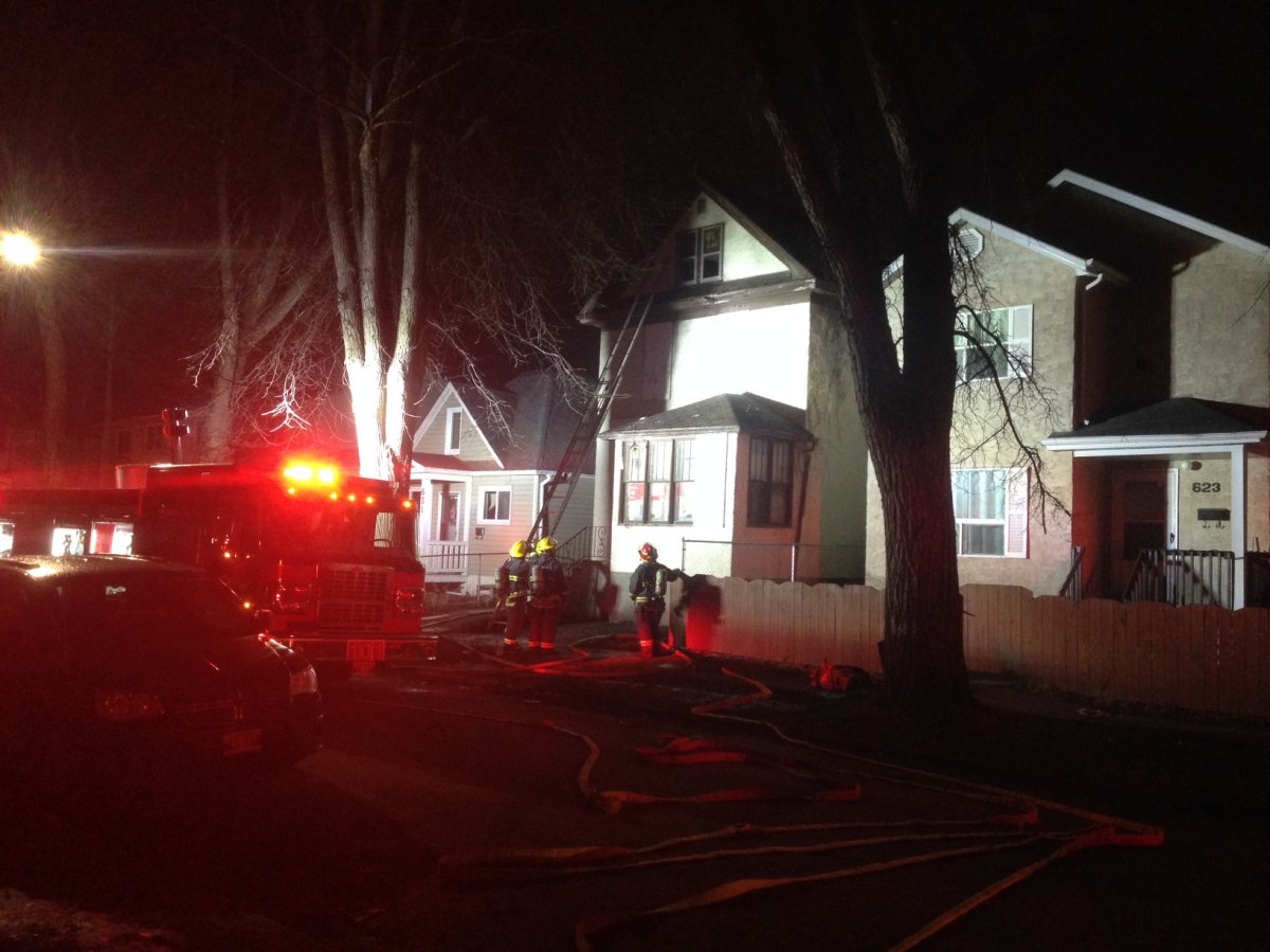 Fire fighters were battling a house fire on Langside Street Friday morning.