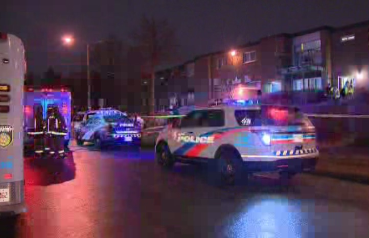 Toronto police investigate a shooting in North York on March 26, 2017.