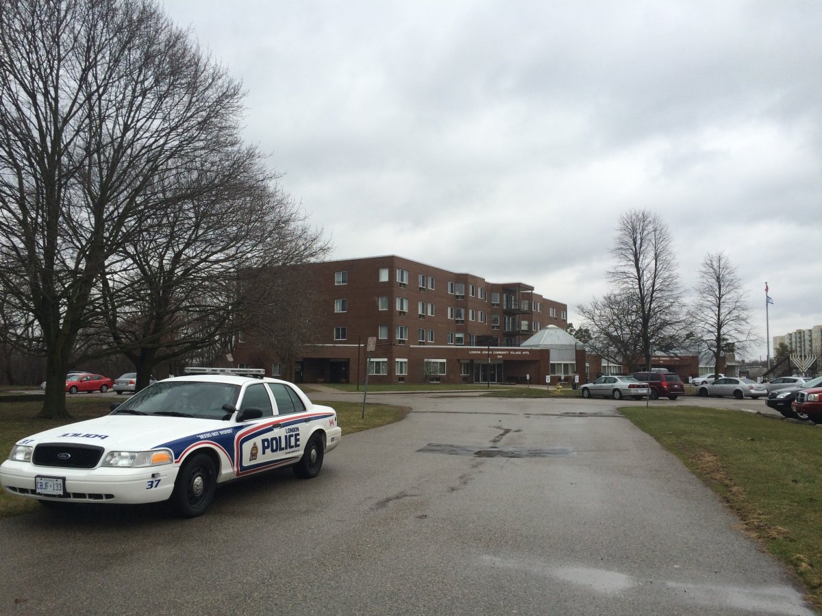 London Police investigate after receiving reports of a bomb threat at the Jewish Community Centre on March 7, 2017.