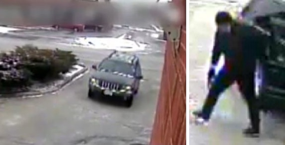 Police released security-camera images of a vehicle and suspect wanted in their investigation of a fatal double shooting in Vaughan on March 15, 2017.