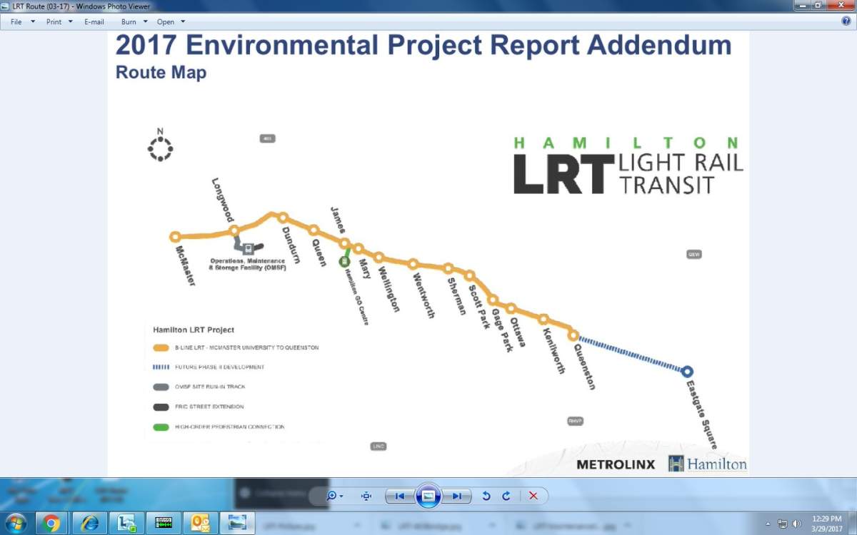 Proposed LRT route map