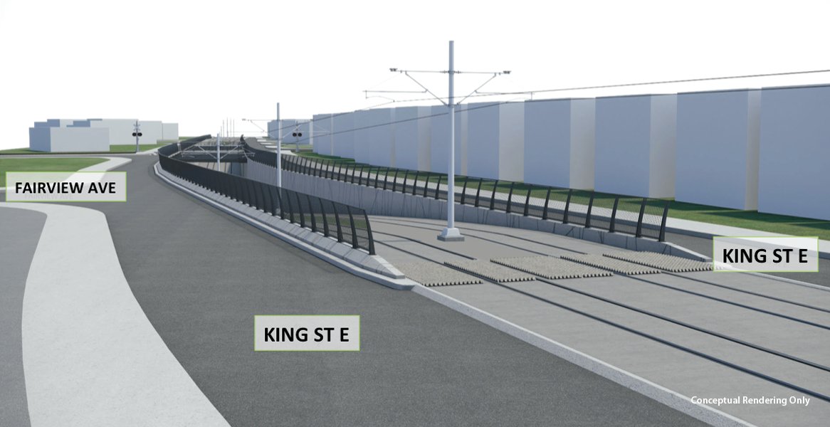 Conceptual drawing of Hamilton LRT line.