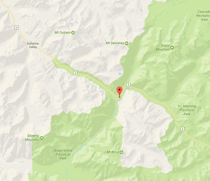 Crews are on the scene near Manning Park where a truck driver went down a 200-foot embankment.
