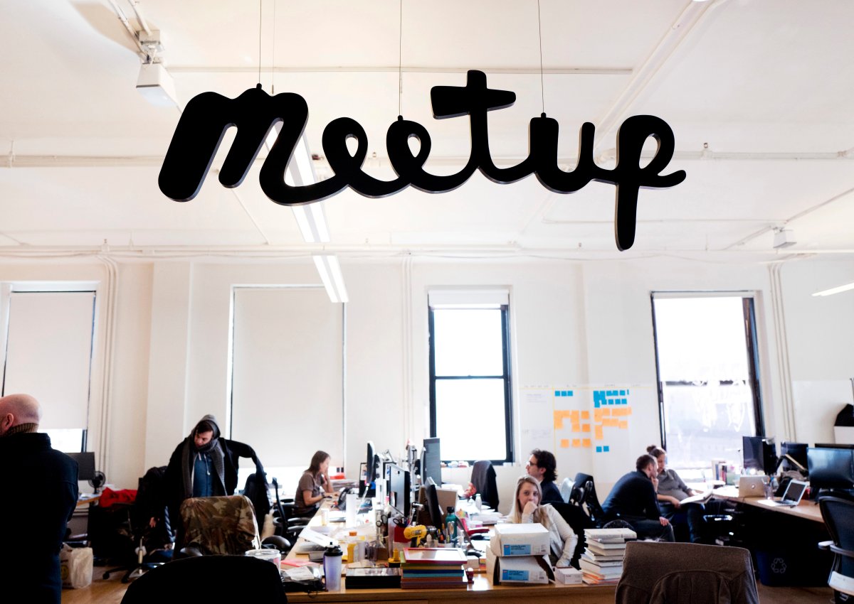 In this March 13, 2017 photo, staff members of Meetup are at work in the company's New York office. 