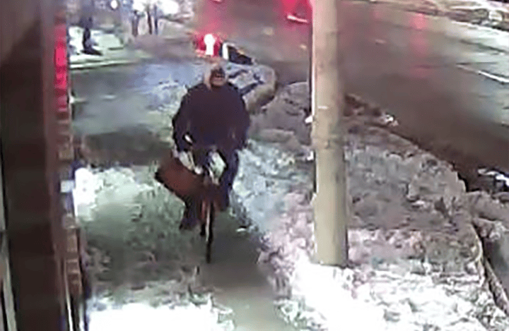 The suspect has been described as a white male, between 20-25 years of age. He was wearing a silver jacket and possibly wearing a dark hoodie. The bike has been described red and black in colour.