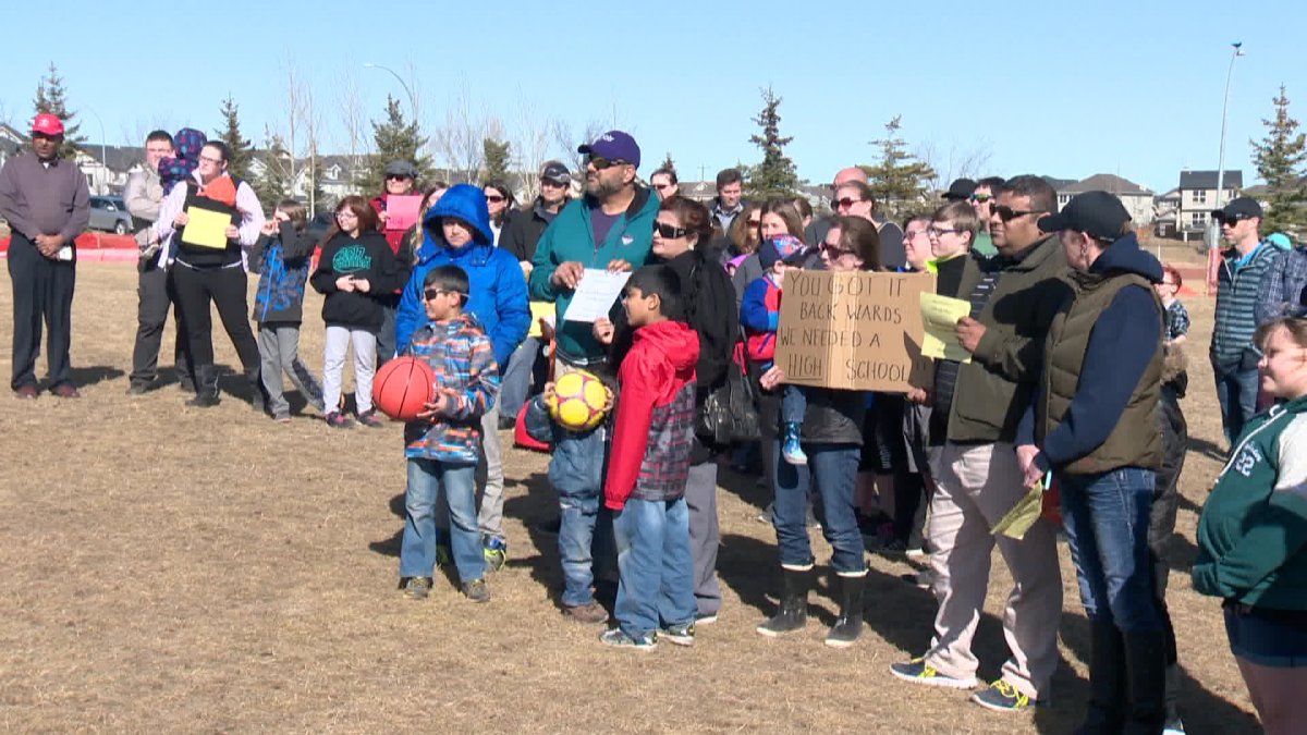 North Calgary residents hold rally to demand new high school - image