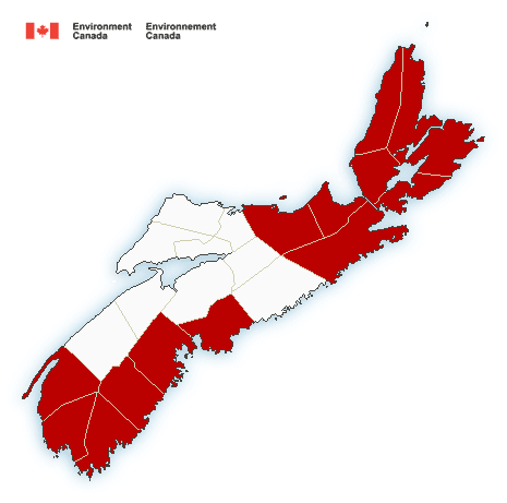 Environment Canada issue freezing rain and snowfall warnings for parts of Nova Scotia on March 29th, 2017.