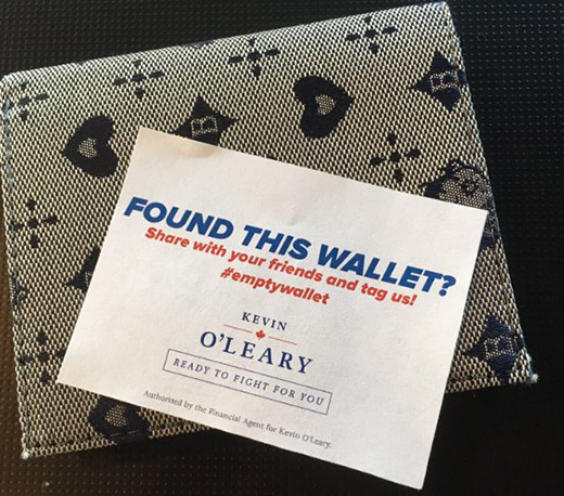 Kevin O’Leary campaign behind empty wallet promotion in Toronto - image