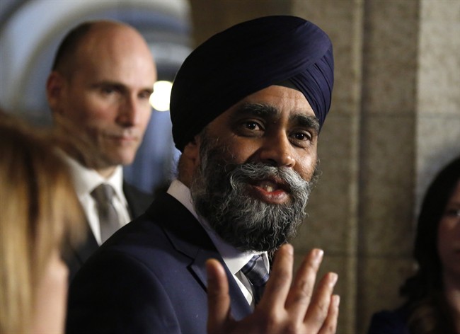 Defence Minister Harjit Sajjan makes an announcement on Parliament Hill in Ottawa on Thursday, March 9, 2017.