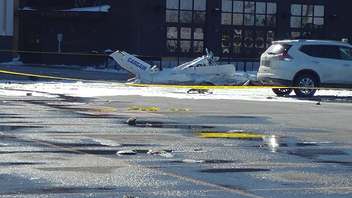 Two planes collided above the Promenade Saint-Bruno shopping mall, Friday, March 17, 2017.