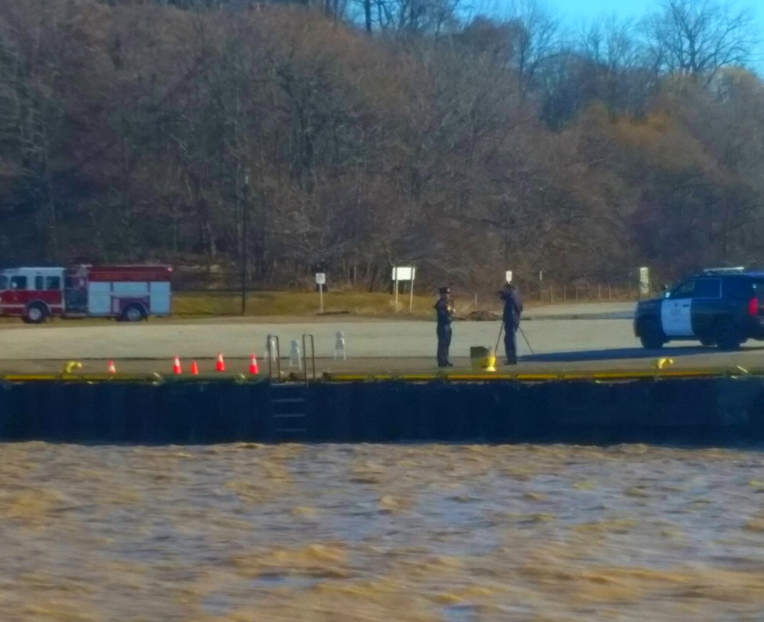OPP officers investigate Wednesday, March 8th after vehicle enters the Port Stanley harbour.
