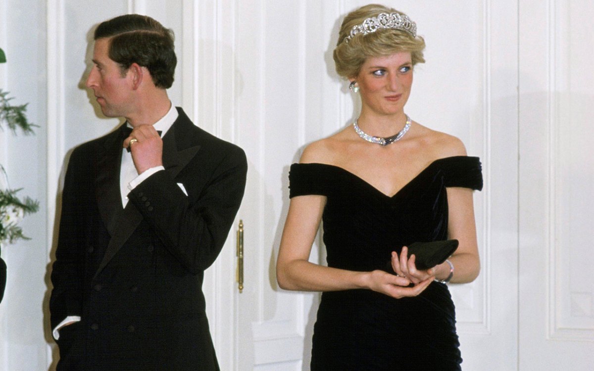 The Prince and Princess of Wales in Germany attending an evening function.