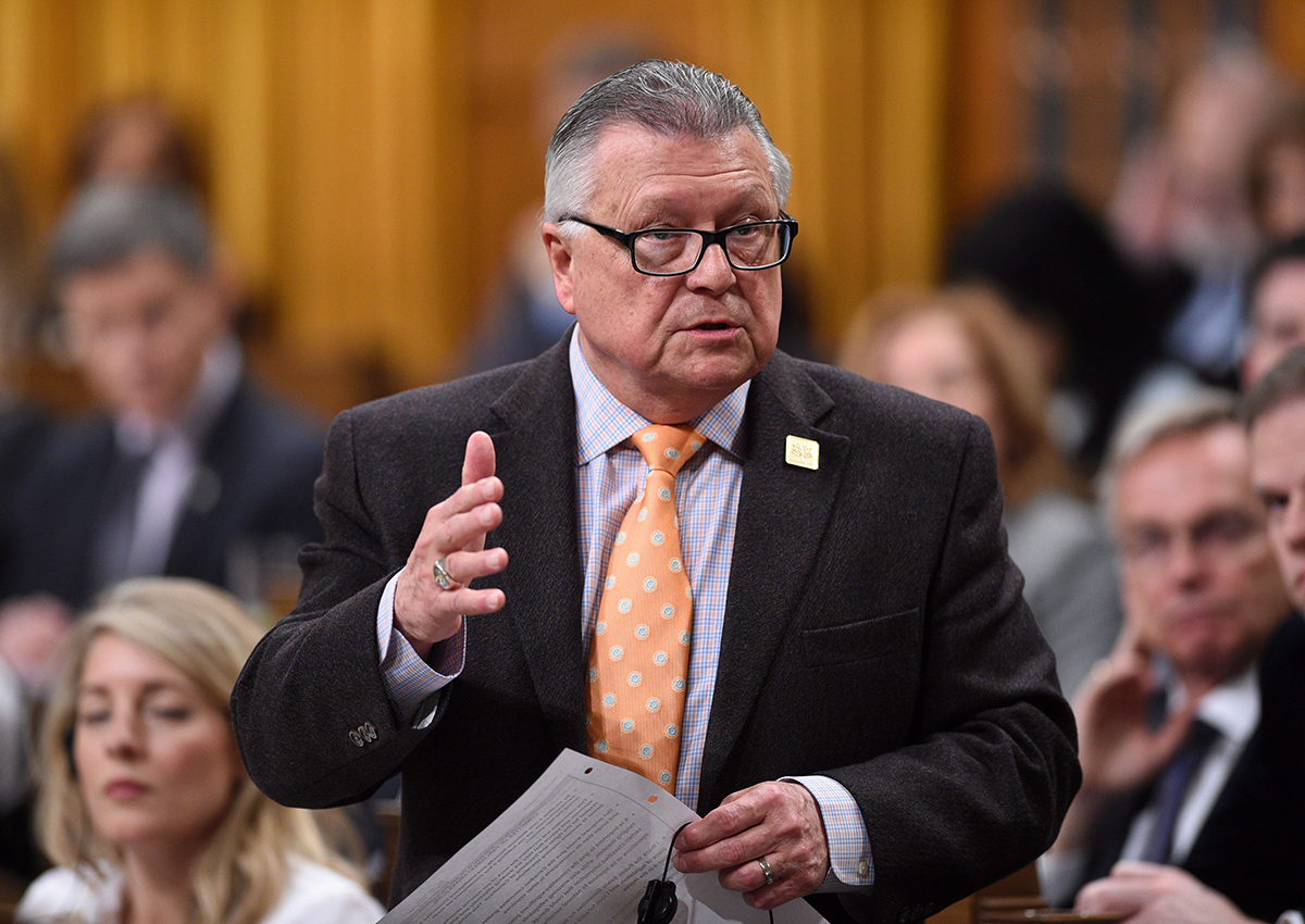 Public Safety and Emergency Preparedness Minister Ralph Goodale responds to a question during question period in the House of Commons on Parliament Hill in Ottawa on Monday, March 6, 2017. 