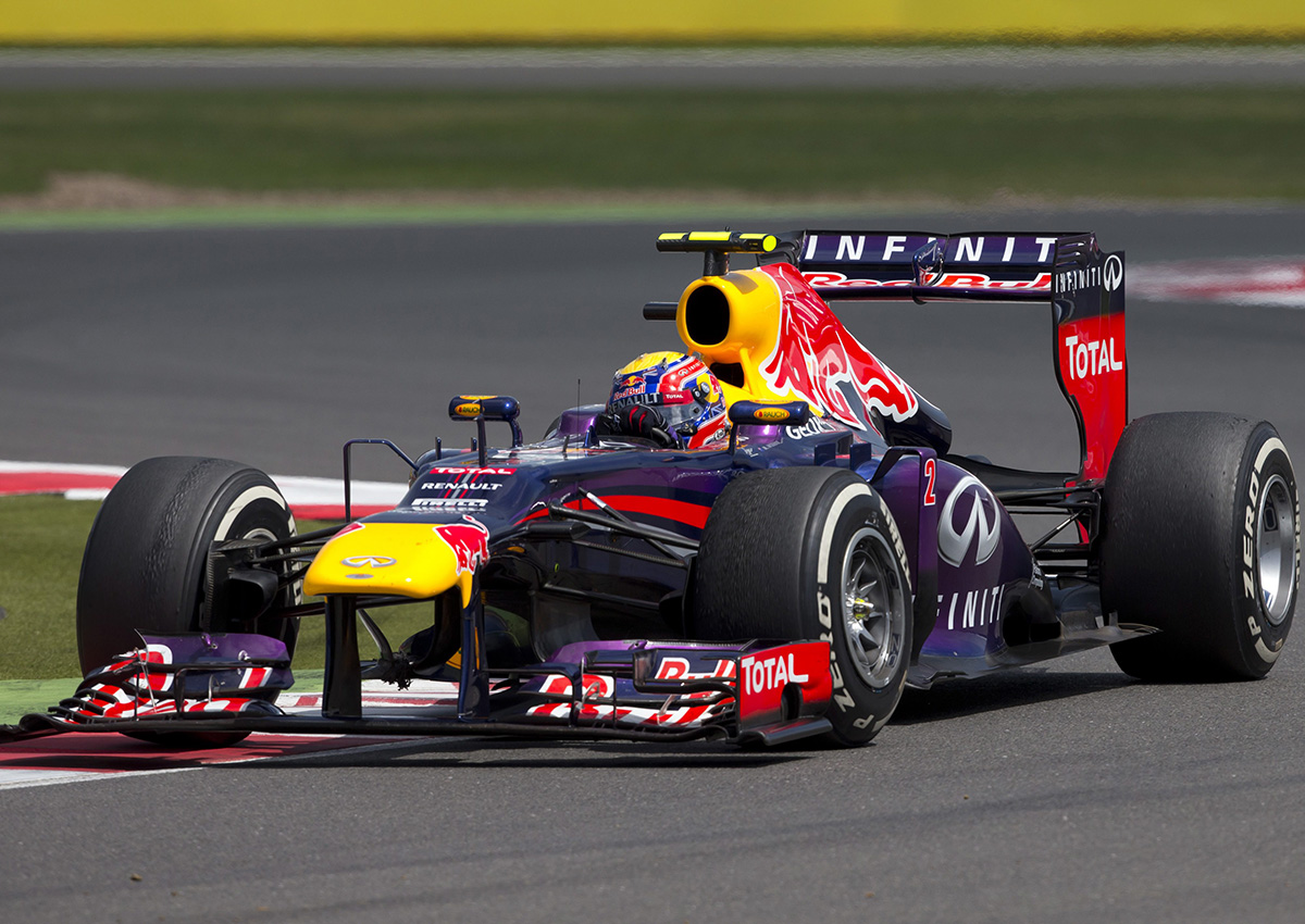 In this June 30, 2013, file photo, Red Bull driver Mark Webber of Australia rounds the track during the British Formula 1 Grand Prix at Silverstone circuit, Silverstone, England.