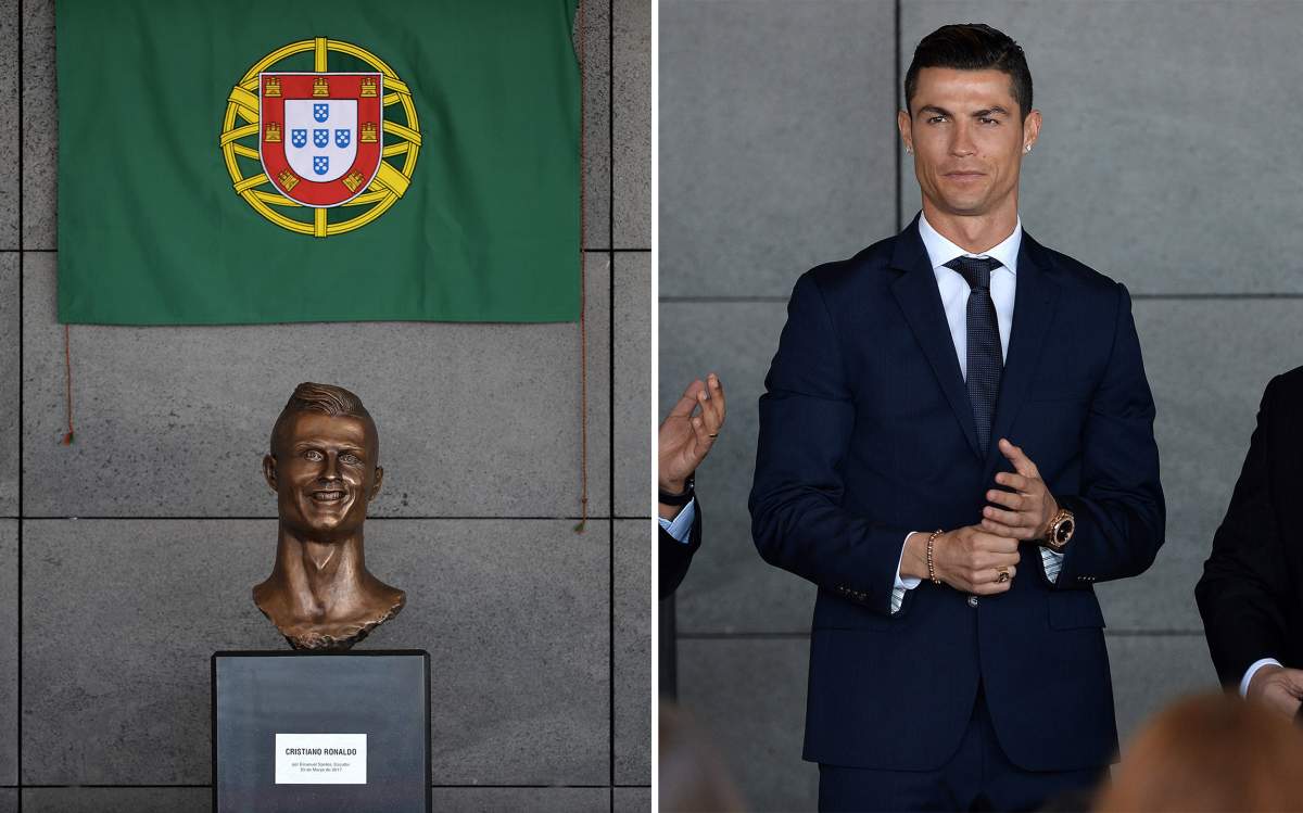 The statue of Cristiano Ronaldo was unveiled at a ceremony at Madeira Airport to rename it Cristiano Ronaldo Airport on March 29 in Santa Cruz, Madeira, Portugal.
