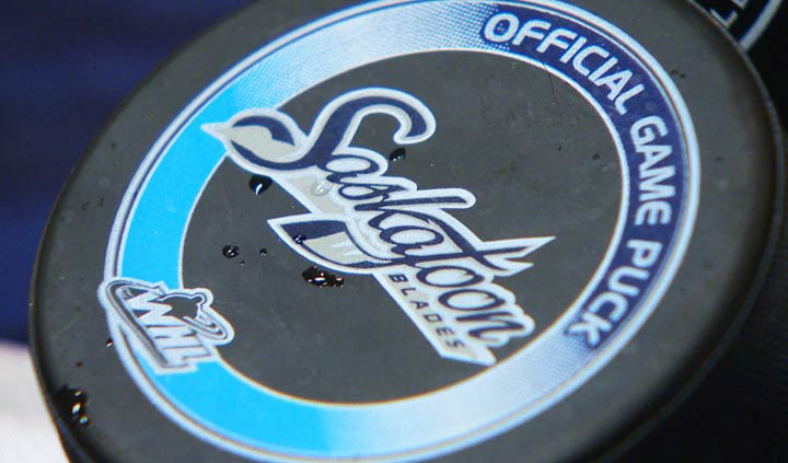 Saskatoon Blades hockey puck.